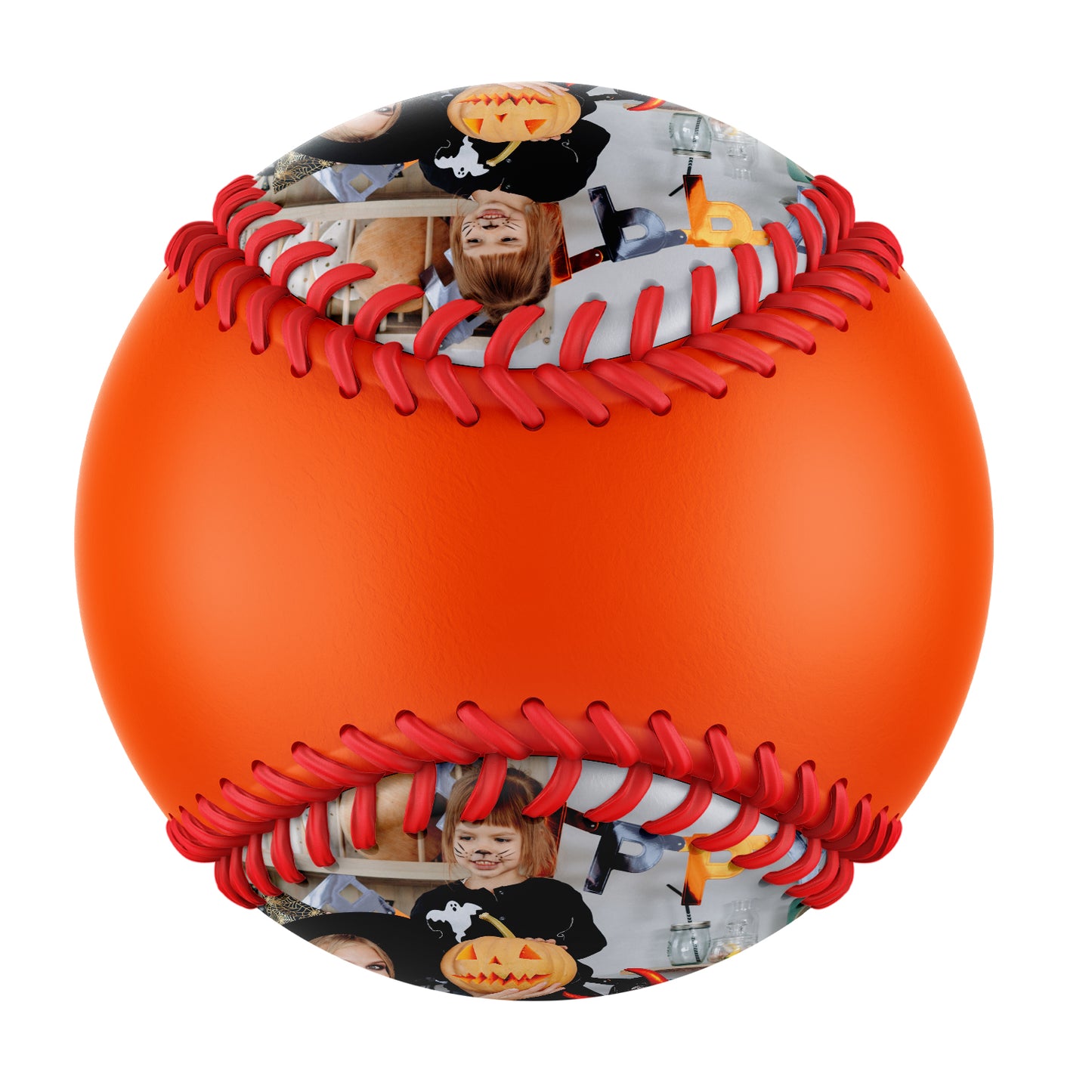 Custom Orange Happy Halloween Ghost Photo Baseballs