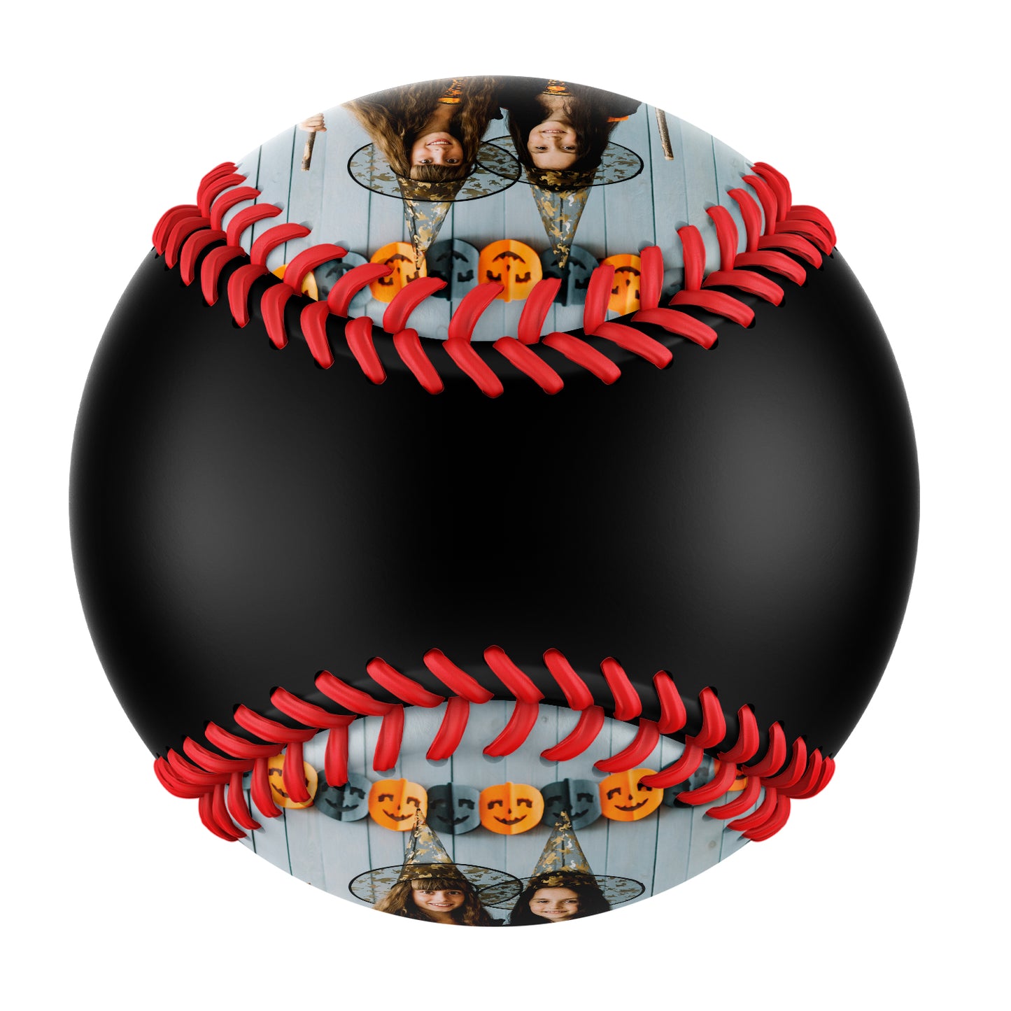 Custom Black Happy Halloween Witch Photo Baseballs