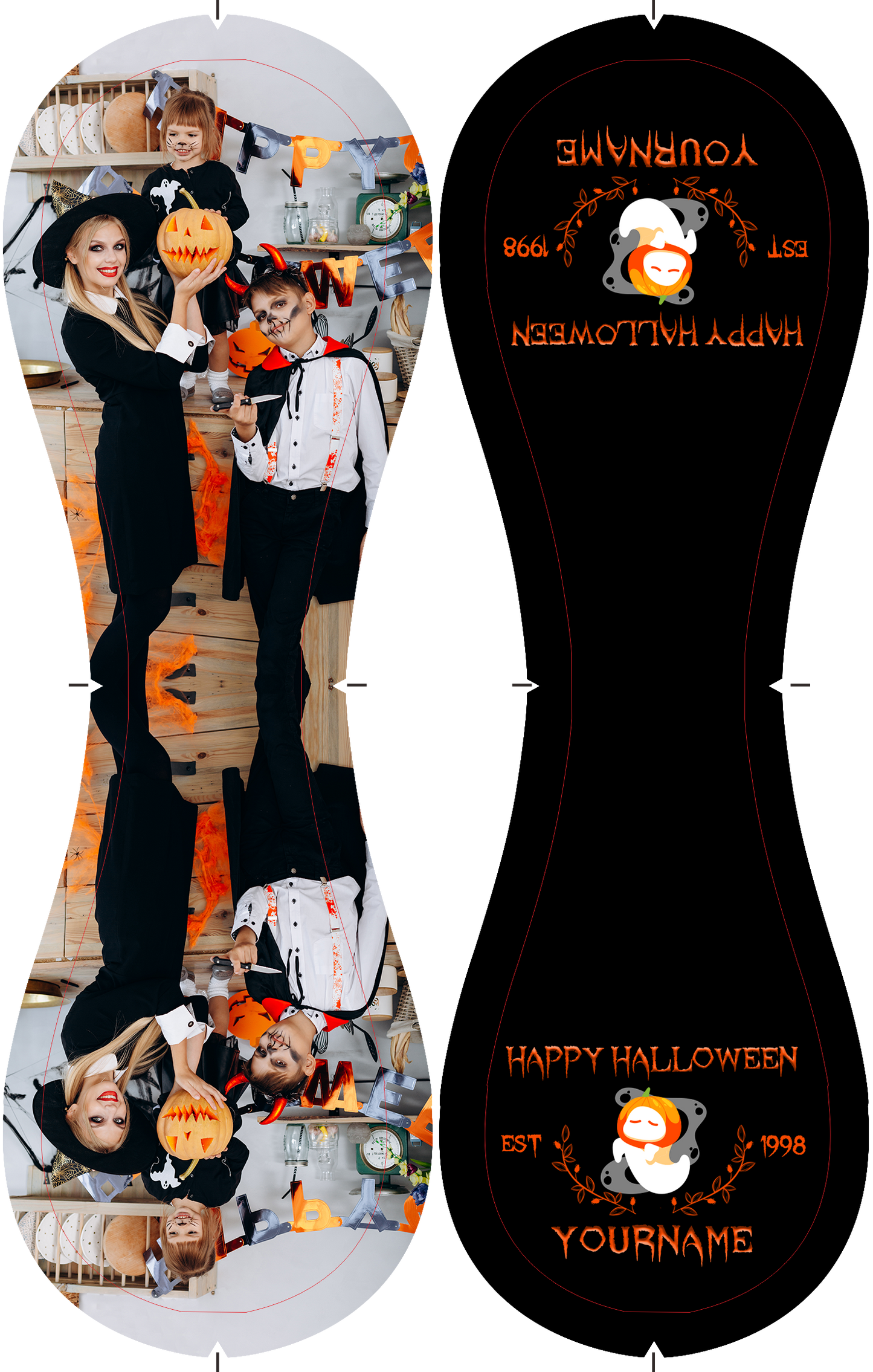 Custom Black Happy Halloween Pumpkin Ghost Photo Baseballs