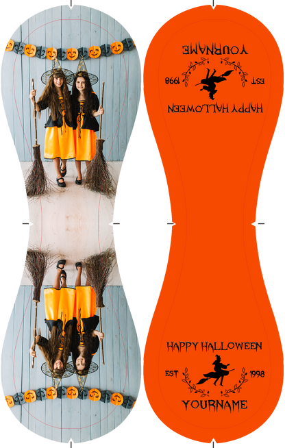 Custom Orange Happy Halloween Witch Photo Baseballs