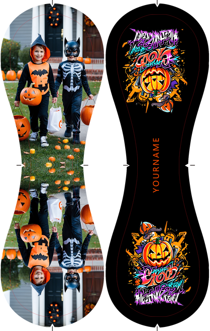 Custom Black Happy Halloween Pumpkin Photo Baseballs