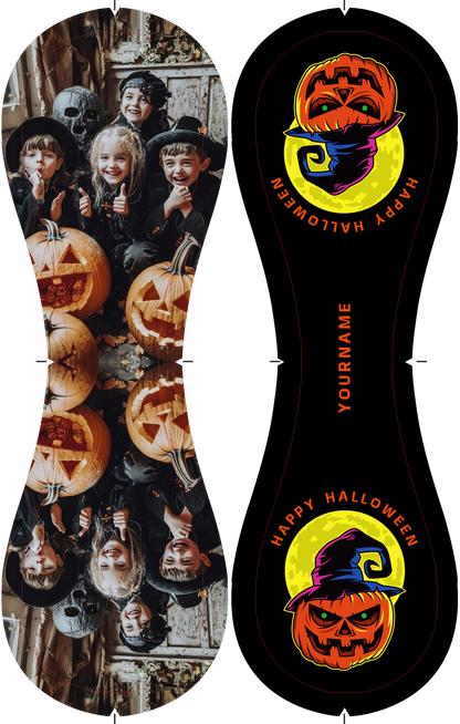 Custom Black Happy Halloween Pumpkin Photo Baseballs