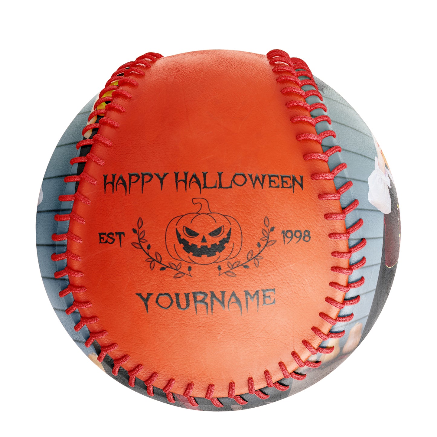 Custom Orange Happy Halloween Pumpkin Photo Baseballs