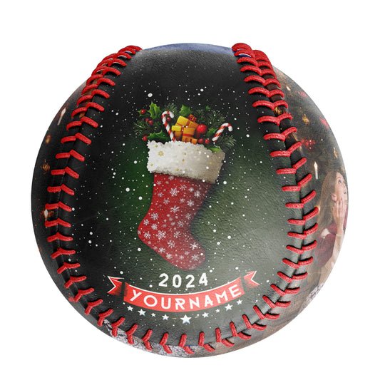 Custom Christmas Socks Gift Photo Baseballs