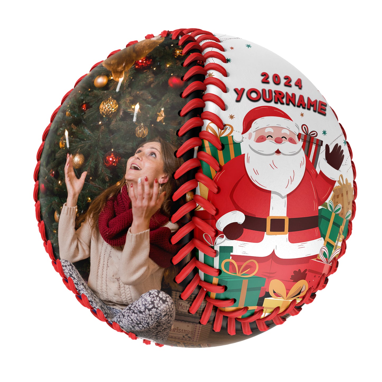 Custom Christmas Santa Claus Gift Photo Baseballs