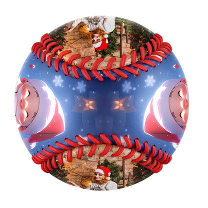 Custom Christmas Santa Claus Snowflake Photo Baseballs