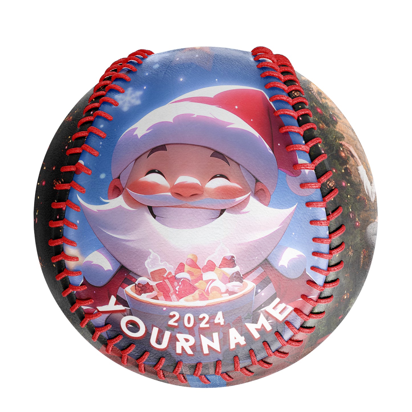 Custom Christmas Santa Claus Snowflake Photo Baseballs