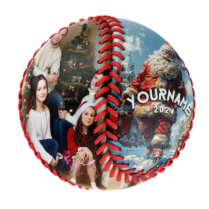 Custom Christmas Santa Claus Photo Baseballs