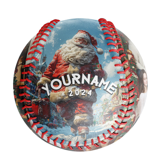 Custom Christmas Santa Claus Photo Baseballs