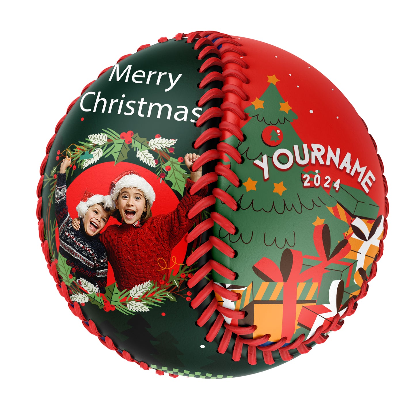 Custom Christmas Tree Gift Photo Baseballs