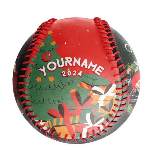 Custom Christmas Tree Gift Photo Baseballs