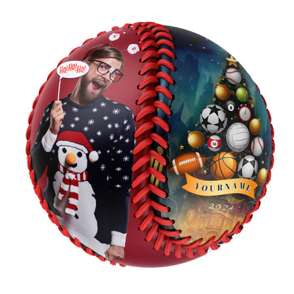 Custom Christmas Tree Baseball Football Basketball Soccer Billiards Photo Baseballs