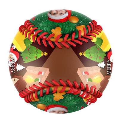 Custom Christmas Santa Claus Tree Photo Baseballs