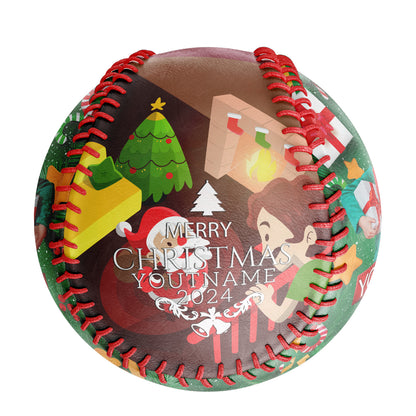 Custom Christmas Santa Claus Tree Photo Baseballs