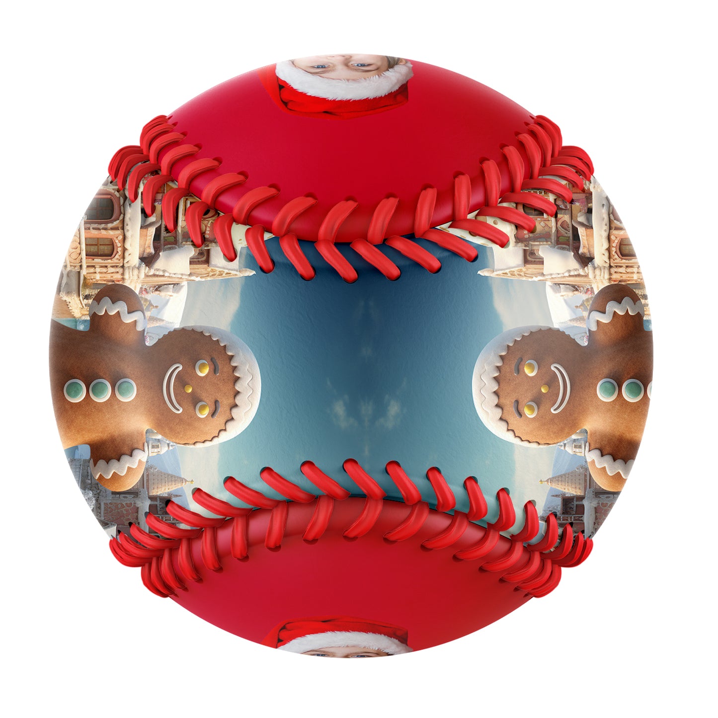 Custom Christmas Ginerbread Snow Photo Baseballs