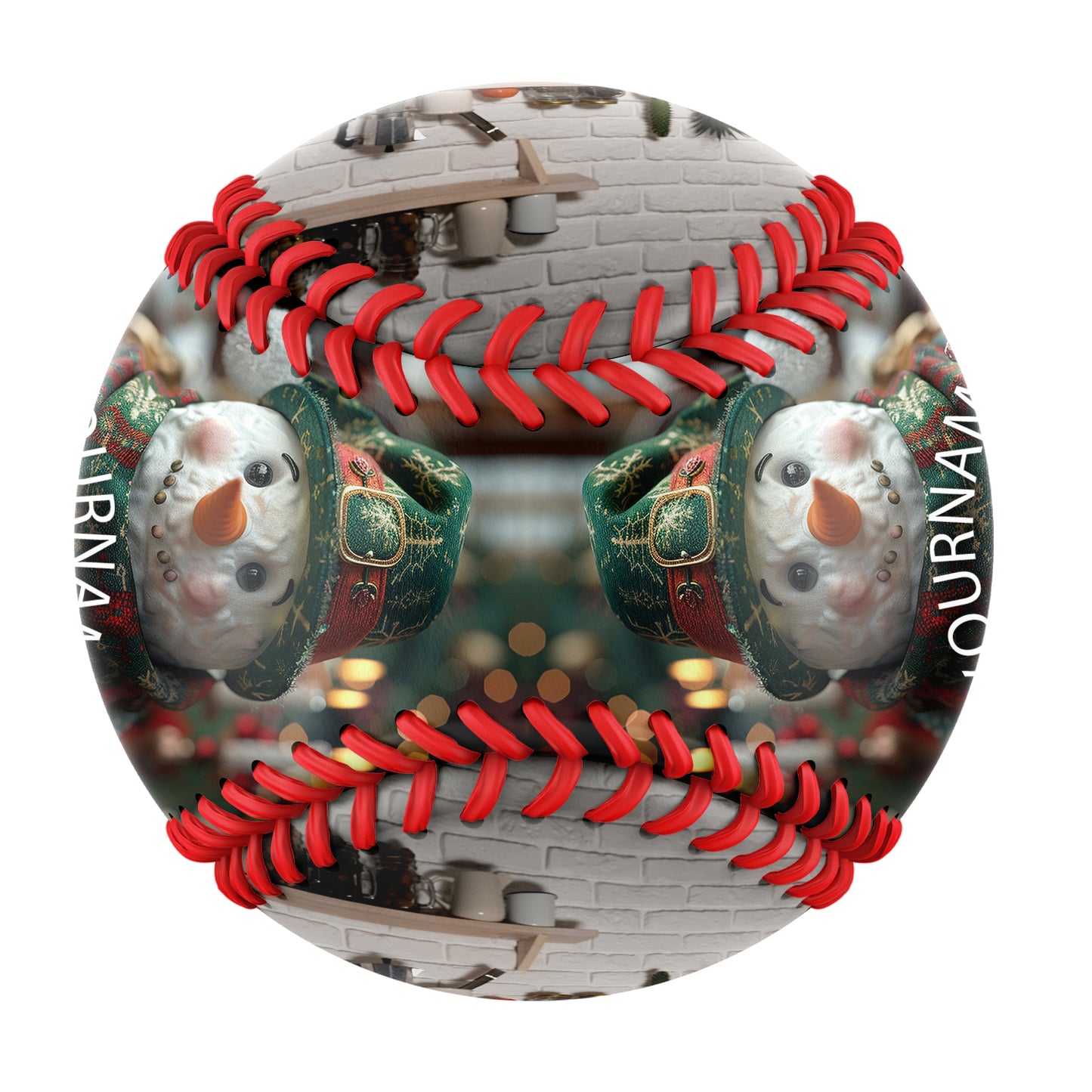 Custom Merry Christmas Snowman Photo Baseballs