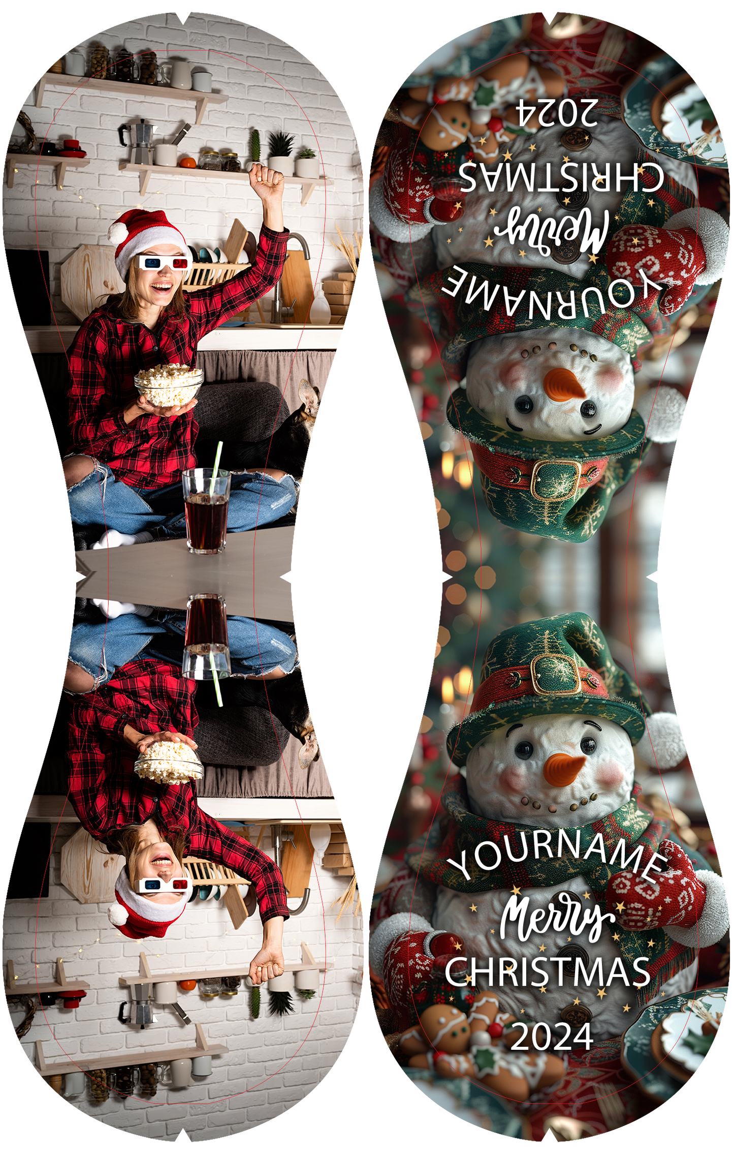 Custom Merry Christmas Snowman Photo Baseballs