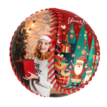 Custom Merry Christmas Santa Claus Gift Photo Baseballs