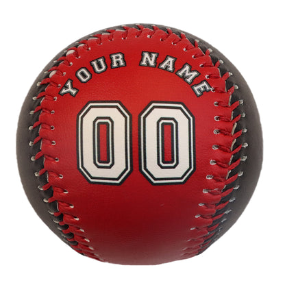 Custom Red Black Split Half Leather White Authentic Baseballs