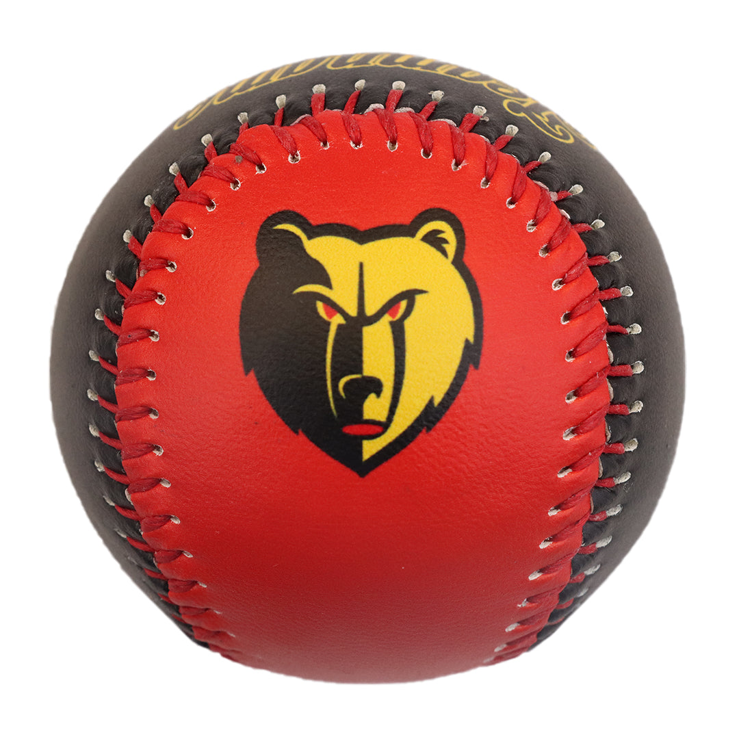 Custom Red Black Split Half Leather Black Authentic Baseballs