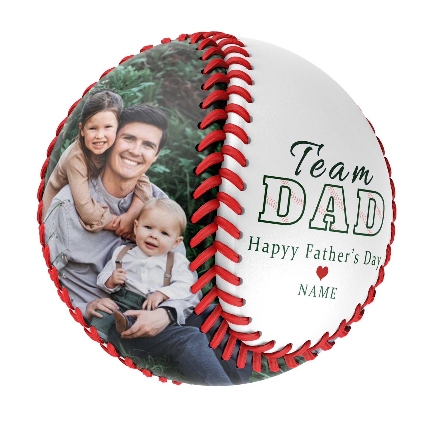 Personalized Dad Grandpa Photo White Baseballs,Team Dad,Father's Day Gift