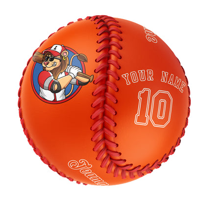 Custom Orange Leather Orange Authentic Baseballs