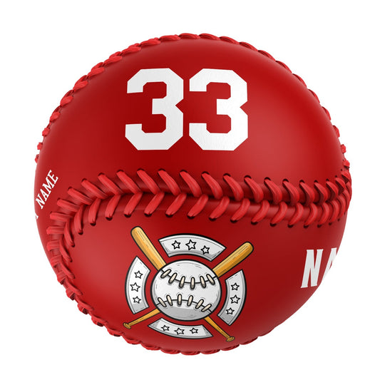 Custom Red Name Number Leather Varsity Team Authentic Baseballs