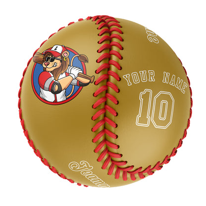 Custom Old Gold Leather Old Gold Authentic Baseballs