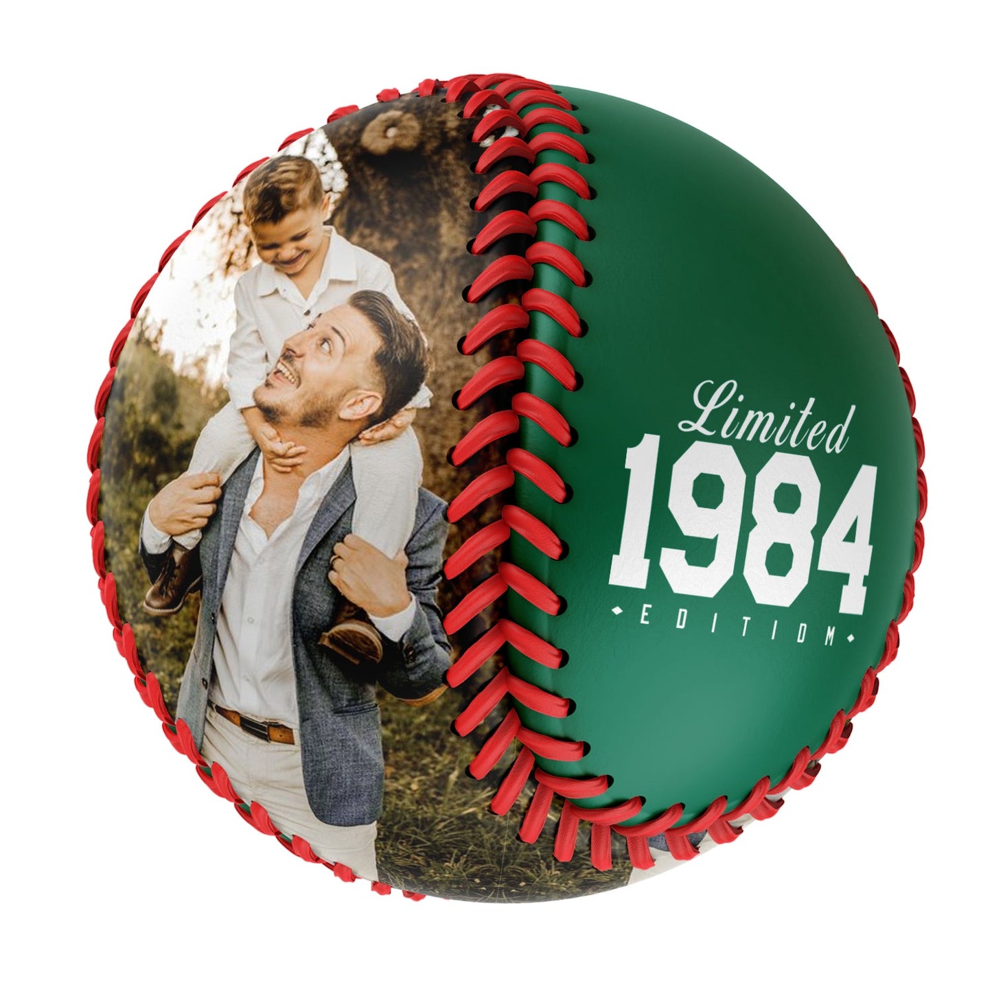 Personalized Dad Name Age Photo Kelly Green Baseballs