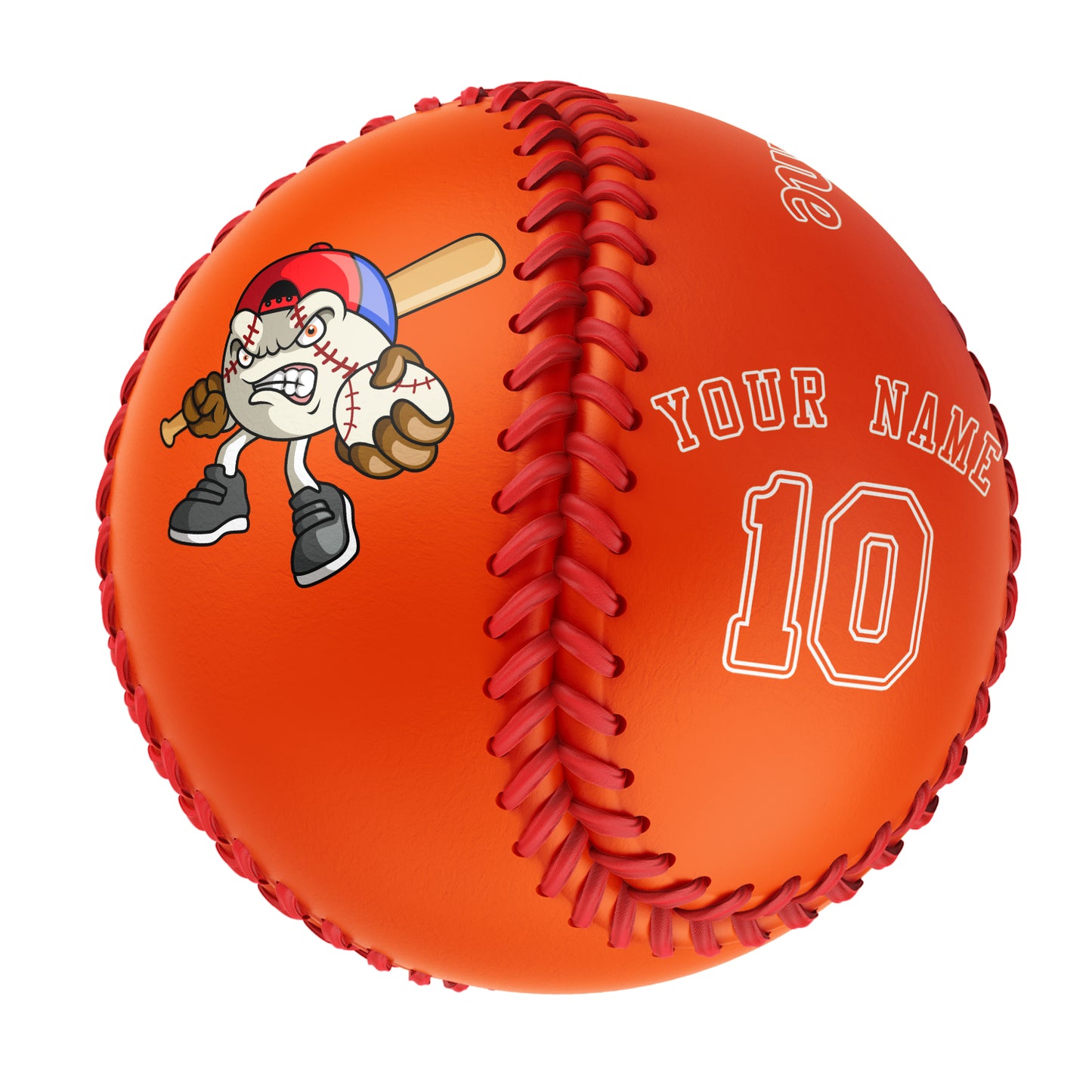 Custom Orange Leather Orange Authentic Baseballs