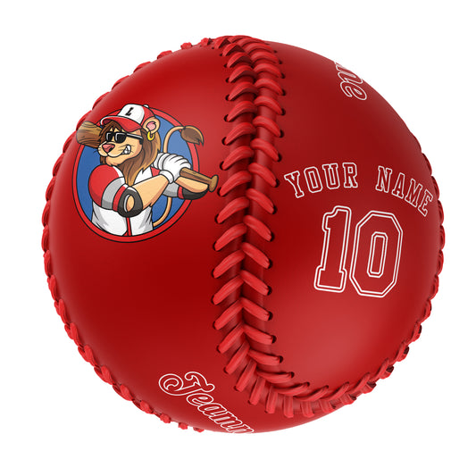 Custom Red Leather Red Authentic Baseballs