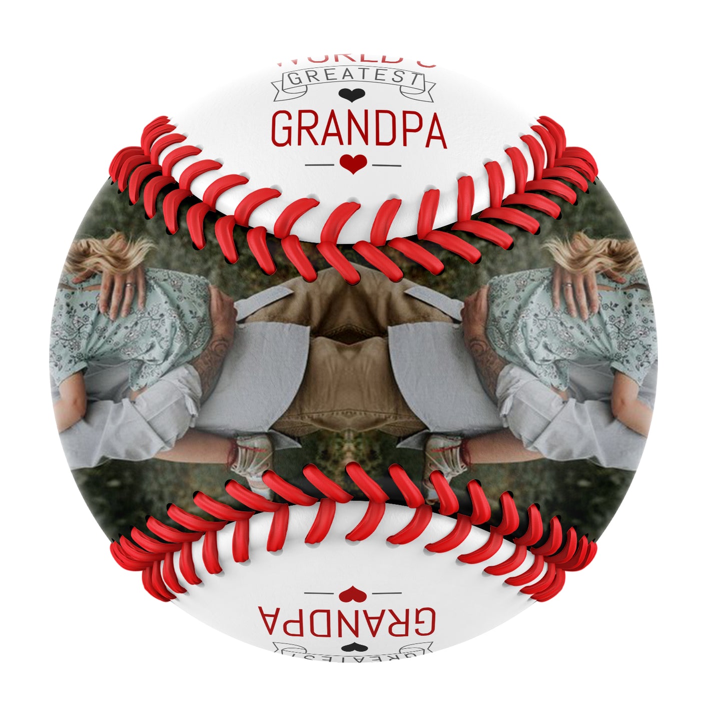 Personalized Dad Grandpa Photo Name White Baseballs,World's Greatest Grandpa,Father's Day Gift