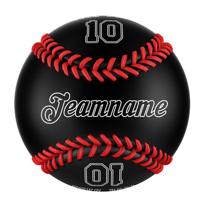 Custom Black Leather Black Authentic Baseballs