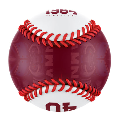 Personalized Game Name Time Logo Crimson White Baseballs