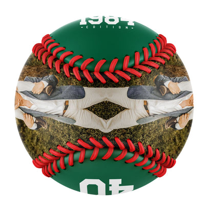 Personalized Dad Name Age Photo Kelly Green Baseballs