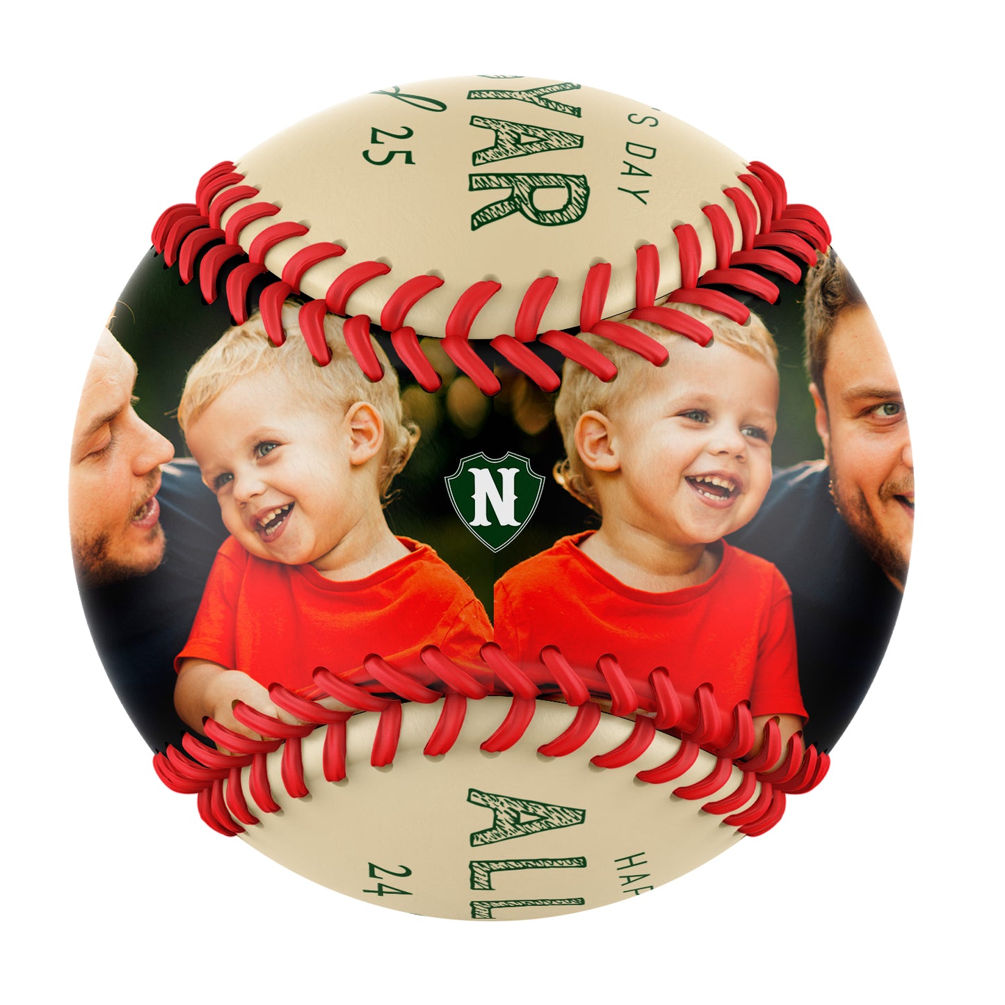 Personalized Dad Grandpa Name Time Photo Khaki Baseballs