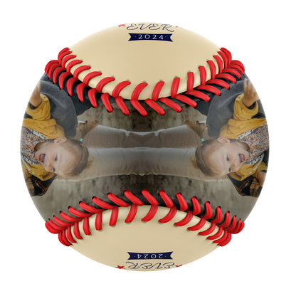 Personalized Dad Grandpa Khaki Photo Baseballs