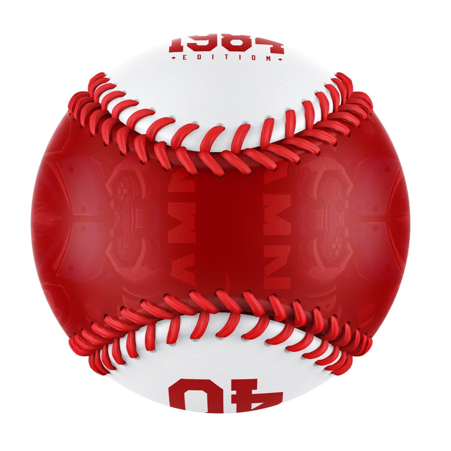 Personalized Game Name Time Logo Red White Baseballs