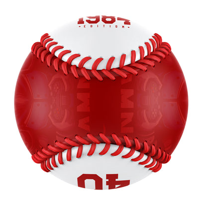 Personalized Game Name Time Logo Red White Baseballs