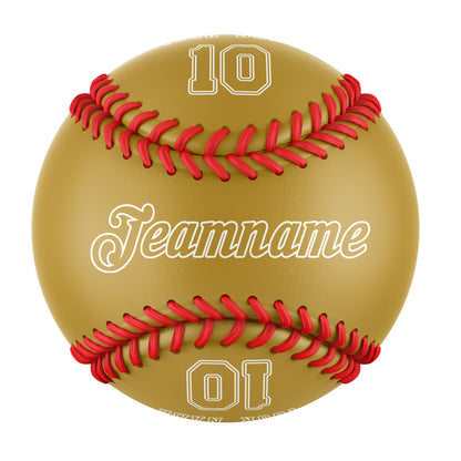 Custom Old Gold Leather Old Gold Authentic Baseballs