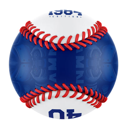 Personalized Game Name Time Logo Royal White Baseballs