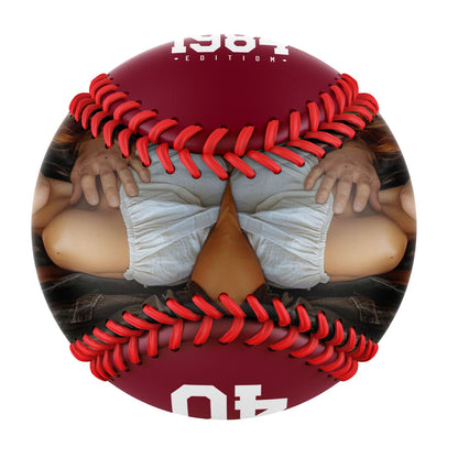 Personalized Anniversary Name Time Photo Crimson Baseballs