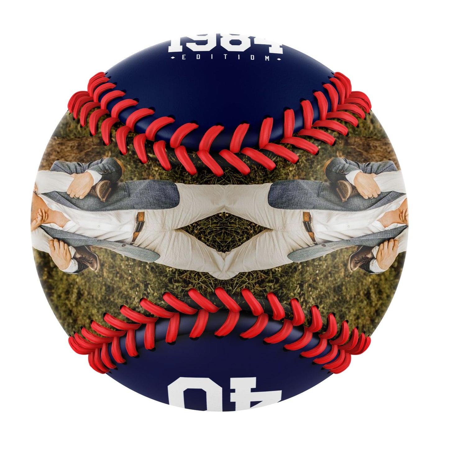 Personalized Dad Name Age Photo Navy Baseballs