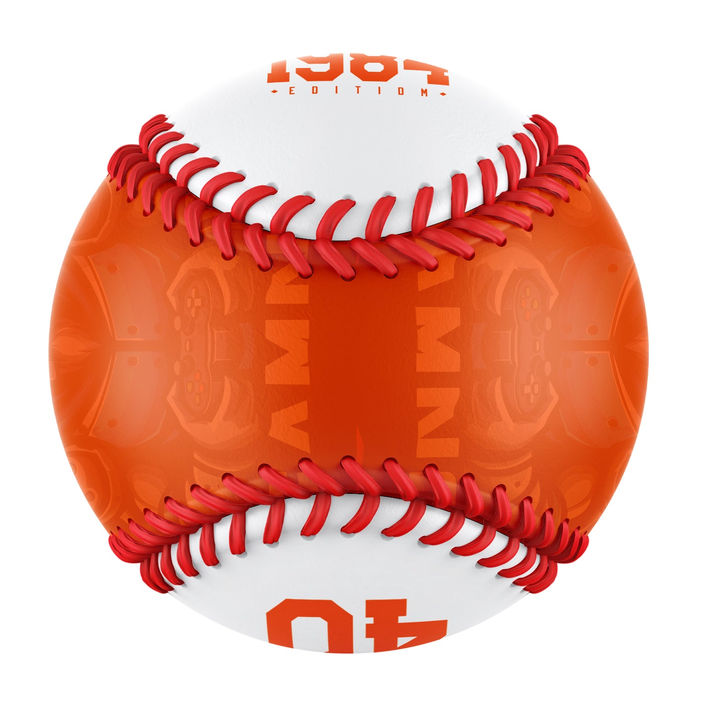 Personalized Game Name Time Logo Orange White Baseballs