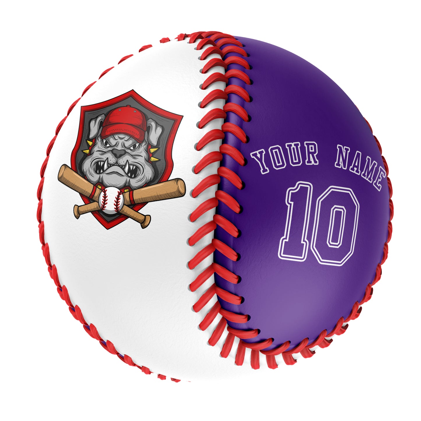 Custom White Purple Half Leather Purple Authentic Baseballs