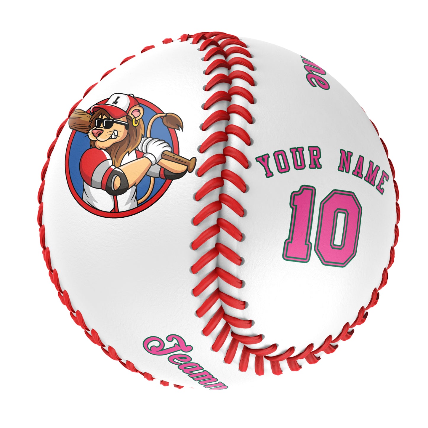 Custom White Leather Pink Authentic Baseballs