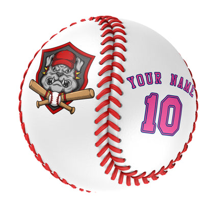 Custom White Leather Pink Authentic Baseballs