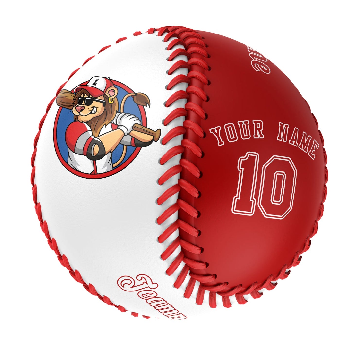 Custom White Red Half Leather Red Authentic Baseballs