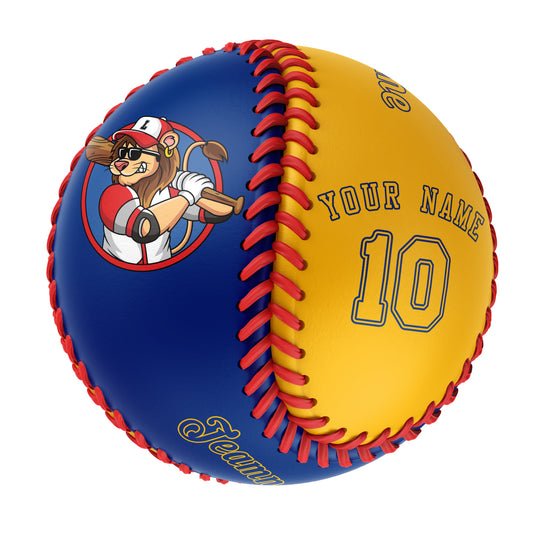 Custom Royal Gold Half Leather Gold Authentic Baseballs