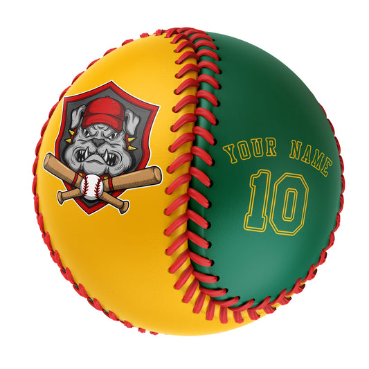 Custom Gold Kelly Green Half Leather Kelly Green Authentic Baseballs